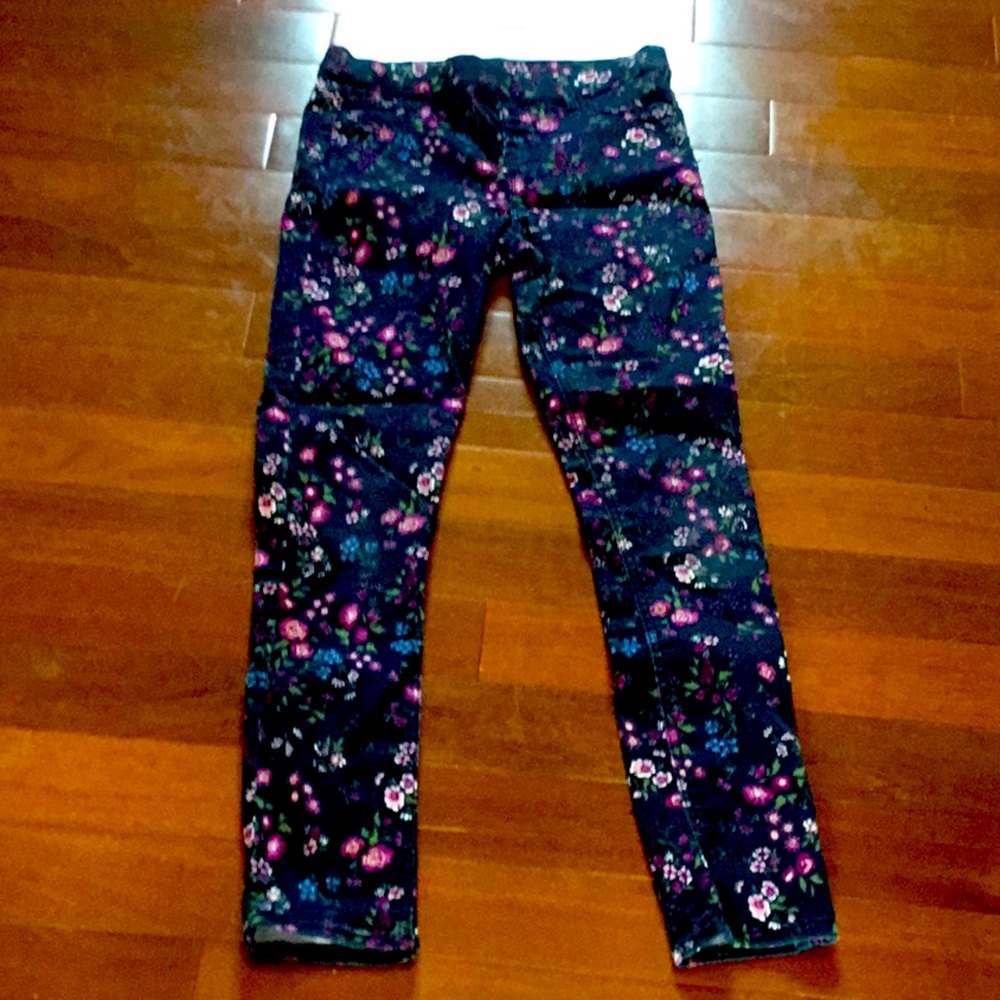 Navy and Purple Floral Jeggings NWOT